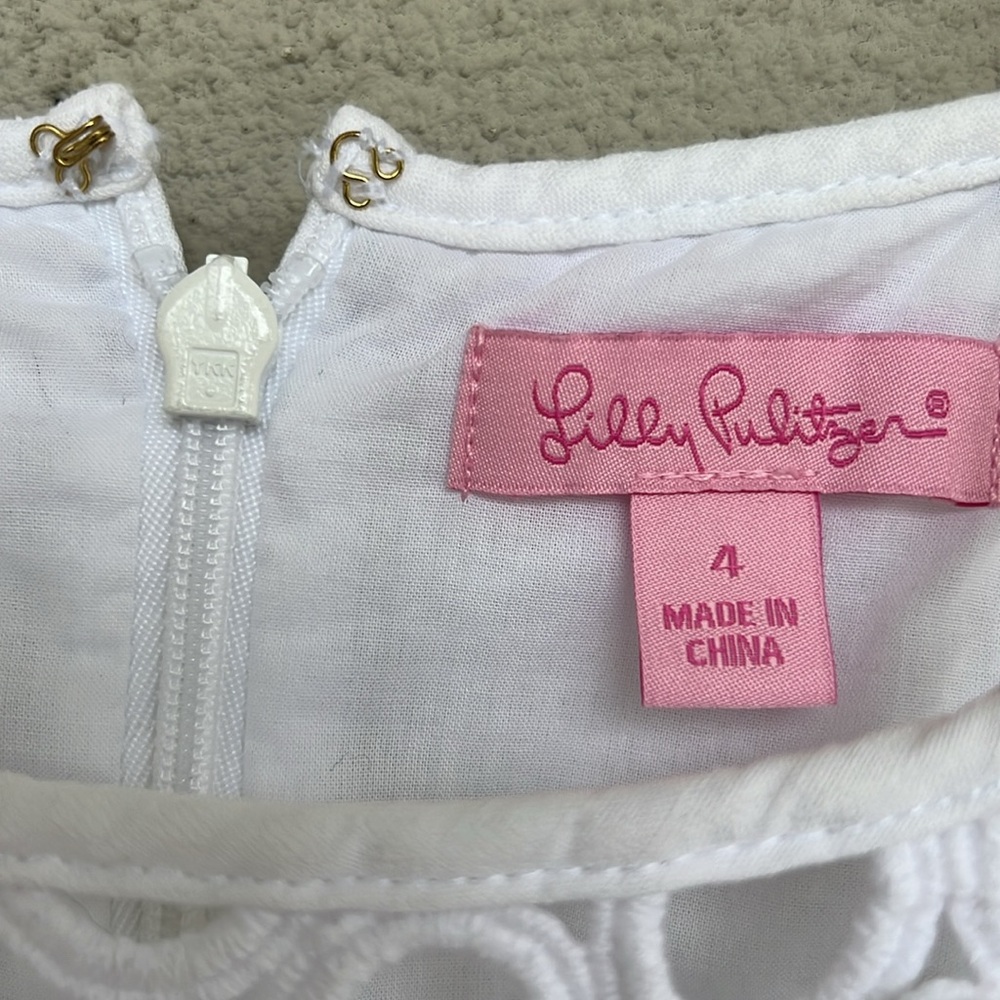 Lilly Pulitzer Larina White Pique Cotton Top Size 4 - Picture 4 of 15